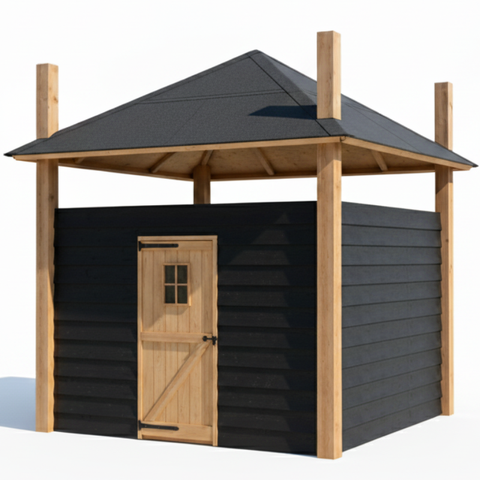 Kippenhok hooiberg bouwpakket An | groot hok ook geschikt voor geiten - 340x340x372cm