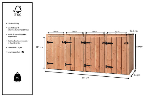 Container Ombouw Hout Volente - 4 Containers - Kliko Ombouw Jet