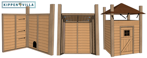 Kippenhok Hooiberg Bouwpakket Niek Voldux - 175x175x225cm