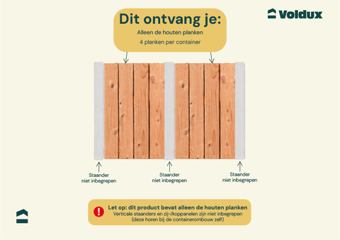 Achterwand Douglas voor 2 containers Yente
