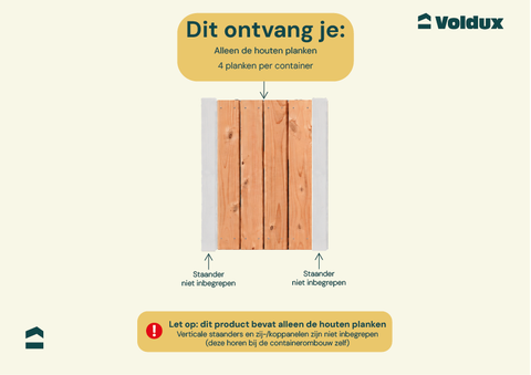 Achterwand Douglas voor 1 container Myrne