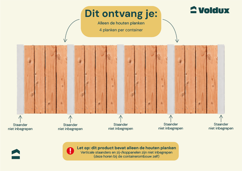 Achterwand Douglas voor 4 containers Jet