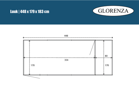 Houten konijnenren Luuk XL Glorenza met groot Nachthok - 448x179x183cm